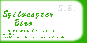 szilveszter biro business card