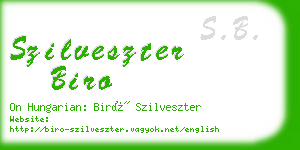 szilveszter biro business card